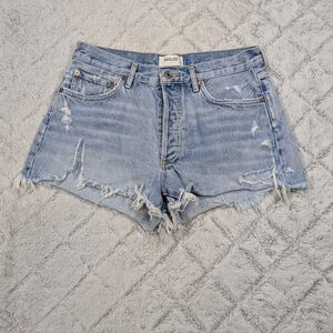 Agolde Shorts Women's 28 Blue Swapmeet Parker Vintage Cut-Off High Rise Cotton
